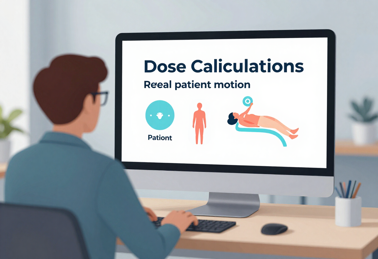 Dose calculations reveal how patient motion impacts proton minibeam therapy